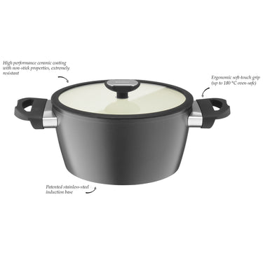 Smart 24cm Aluminium Casserole with Lid